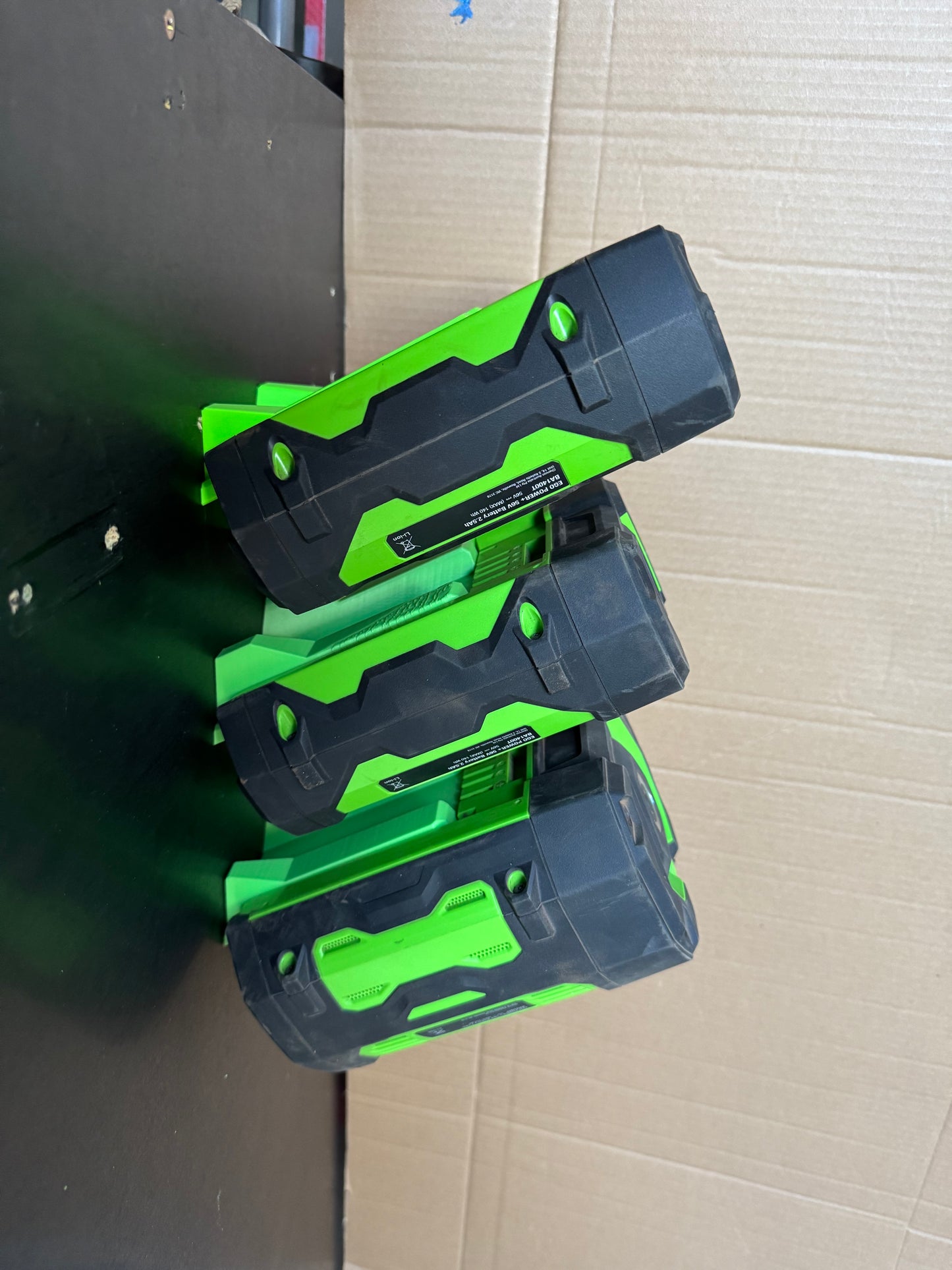 Battery holder (front loading) for EGO batteries